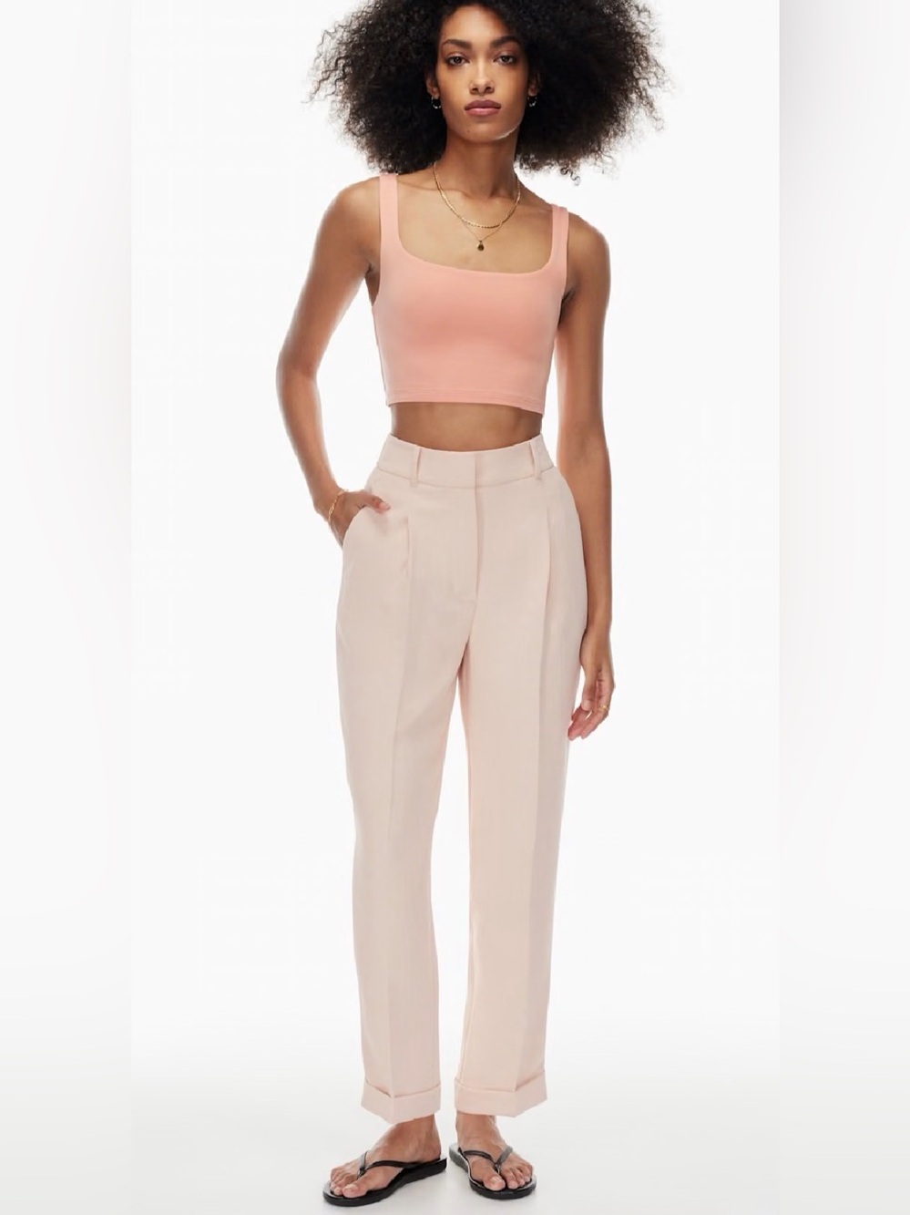 WILFRED Aritzia Driftwood High-Rise Straight Leg Pants Lilac Size 6